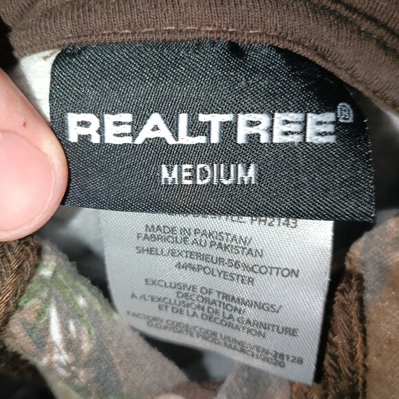 Realtree Hoodie Medium Brown Camo Embroidered Logo Hunting - Picture 3 of 4